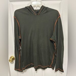 James Perse Gray Cotton Hoodie with Orange Details